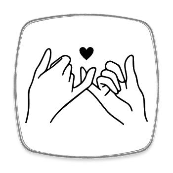 Pinky Promise Best Friends - Square fridge magnet - white - Front