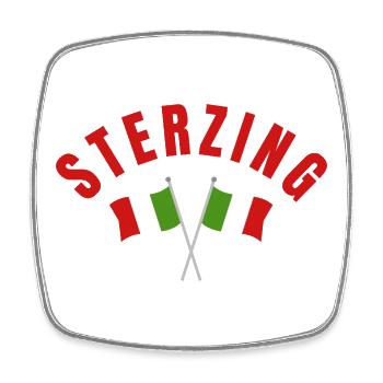 Sterzing kreuzte italienische Flaggen - Viereckiger Kühlschrankmagnet - Weiß - Vorne