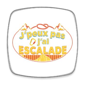 J'peux pas j'ai Escalade - Magnet carré - blanc - Devant