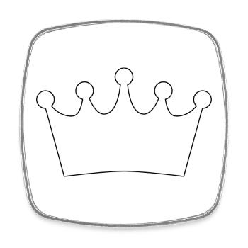 Crown Outline - Square fridge magnet - white - Front
