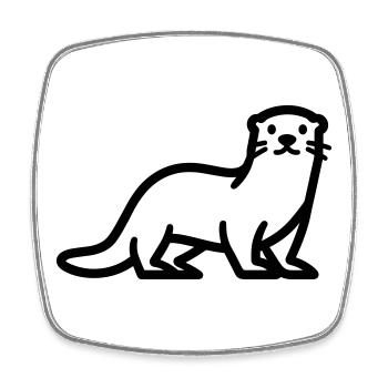 Otter - Viereckiger Kühlschrankmagnet - Weiß - Vorne
