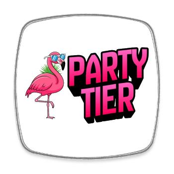 Fête du flamant rose - Magnet carré - blanc - Devant