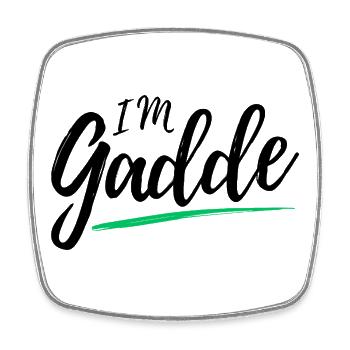 Im Gadde – Logo Sombre - Magnet carré - blanc - Devant