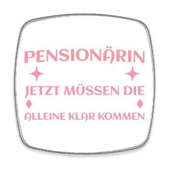 Pensionärin 2027 Abschied Beamtin Lustig - Viereckiger Kühlschrankmagnet - Weiß - Vorne
