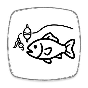 Pêche à l’hameçon Pêcheur pêcheur - Magnet carré - blanc - Devant