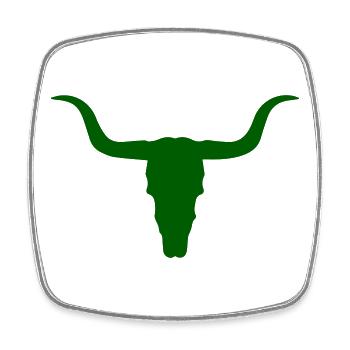 Bull Longhorn Skull Motif - Square fridge magnet - white - Front