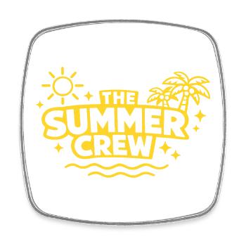 The Summer Crew: Sun Palm & Waves - Viereckiger Kühlschrankmagnet - Weiß - Vorne