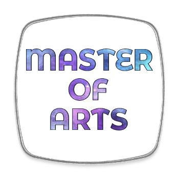 Diplôme de Master of Arts - Magnet carré - blanc - Devant