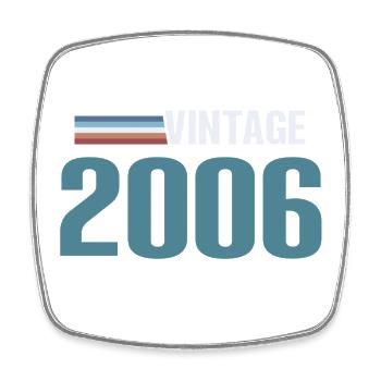 Tee 20 Years Space Born 2006 - Square fridge magnet - white - Front