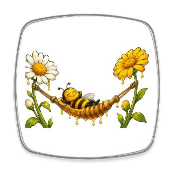 Abeille, apiculteur, apiculteur, abeille, abeille, insecte en nid d’abeille, - Magnet carré - blanc - Devant