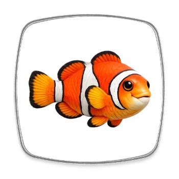 Clownfish Sea Fish Colorful - Square fridge magnet - white - Front