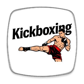 Kickboxen - Viereckiger Kühlschrankmagnet - Weiß - Vorne