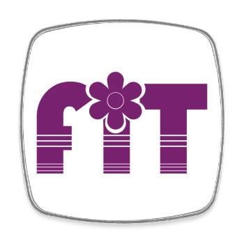 Purple Floral Typography with Flower Accent - Square fridge magnet - white - Front