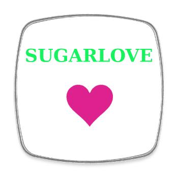 SUGARLOVE Herzbanner Neon-Grün - Viereckiger Kühlschrankmagnet - Weiß - Vorne