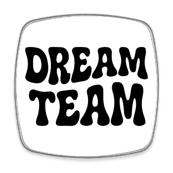Retro Seventies Dream Team Typografie - Viereckiger Kühlschrankmagnet - Weiß - Vorne
