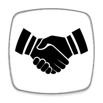 Handshake - Square fridge magnet - white - Front