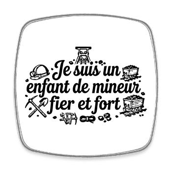 Enfant de mineur  - Magnet carré - blanc - Devant