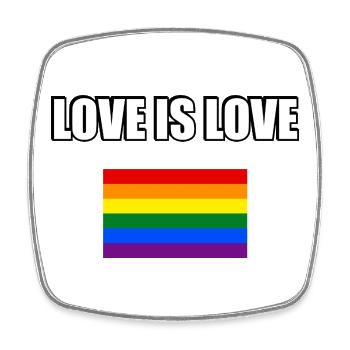 Drapeau de la fierté de l’amour - Magnet carré - blanc - Devant