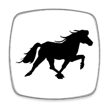 Icelandic horse in the race pass - Square fridge magnet - white - Front