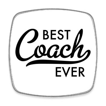 Bester Trainer aller Zeiten in der Typografie - Viereckiger Kühlschrankmagnet - Weiß - Vorne