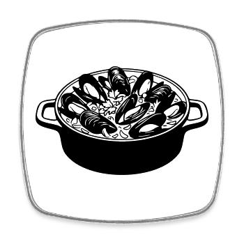 marmite_de_moules - Viereckiger Kühlschrankmagnet - Weiß - Vorne