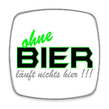 Bier - Läuft nichts hier - Viereckiger Kühlschrankmagnet - Weiß - Vorne
