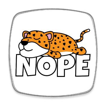 Fauler Leopard Nope Not Today Faulpelz Afrika - Viereckiger Kühlschrankmagnet - Weiß - Vorne