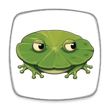 Little frog on leaf - Square fridge magnet - white - Front