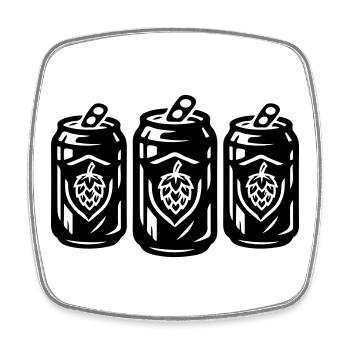 Beer Can Symbol Beer Hops - Square fridge magnet - white - Front
