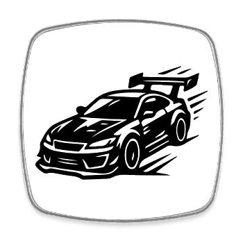 Car Sports Car Symbol Turbo - Square fridge magnet - white - Front