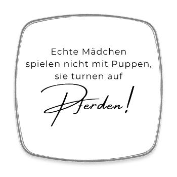 Voltigieren Spruch – Geschenk für Voltigierer - Viereckiger Kühlschrankmagnet - Weiß - Vorne