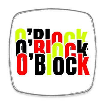 Neonblock-Typografie in Rot & Limette - Viereckiger Kühlschrankmagnet - Weiß - Vorne