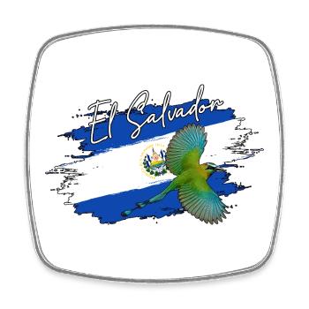 Flag Salvadoran Flag El Salvador Map Salvadoran - Square fridge magnet - white - Front