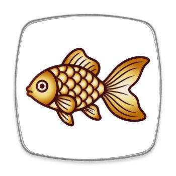 Goldfisch | Klassisches Fischmotiv - Viereckiger Kühlschrankmagnet - Weiß - Vorne
