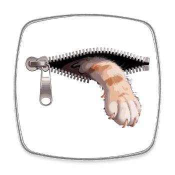 Fermeture éclair pour chat Maman de chat Chat mignons Chats - Magnet carré - blanc - Devant