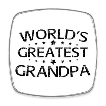 World's Greatest Grandpa Best Grandfather Ever - Square fridge magnet - white - Front