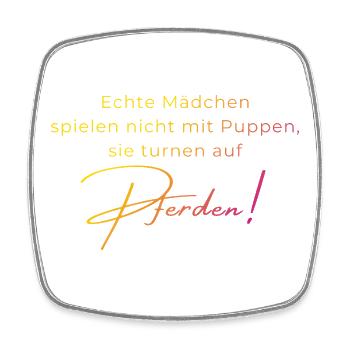 Echte Mädchen turnen auf Pferden – Geschenk Volti - Viereckiger Kühlschrankmagnet - Weiß - Vorne