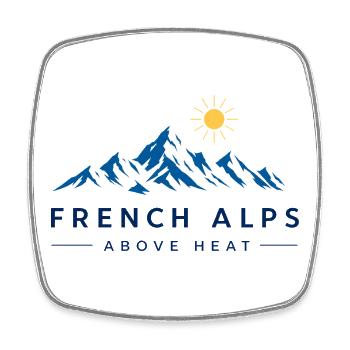 Alpes françaises au-dessus de la chaleur, voyage alpin d’été - Magnet carré - blanc - Devant