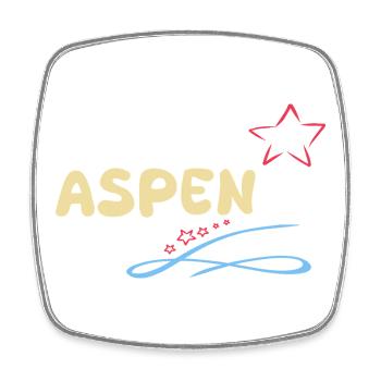 Geschenk für Aspen - Viereckiger Kühlschrankmagnet - Weiß - Vorne