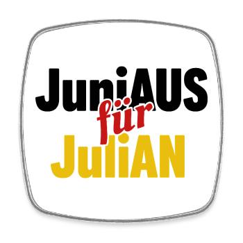 JuniAUS für JuliAN - Fußball Banner 2026 - Viereckiger Kühlschrankmagnet - Weiß - Vorne
