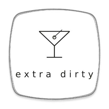 Martini extra sale - barman minimaliste - Magnet carré - blanc - Devant