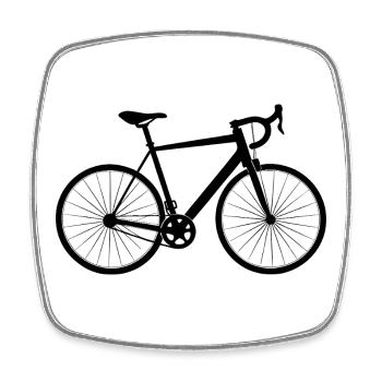 Vélo de route - Magnet carré - blanc - Devant