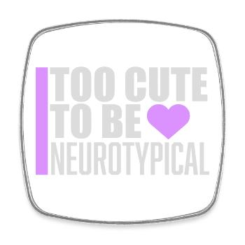 Too Cute To Be Neurotypical Lustig Autismus Logo - Viereckiger Kühlschrankmagnet - Weiß - Vorne