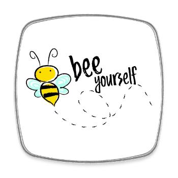 Bee Yourself Bee Saying T-Shirt - Square fridge magnet - white - Front