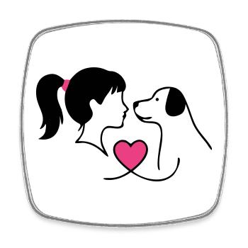 Dog Mom Dog Girl Dear Mistress - Square fridge magnet - white - Front