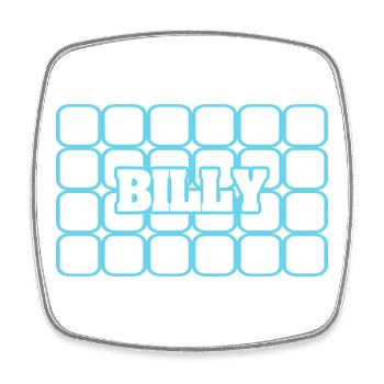 Billy als Vorname - Viereckiger Kühlschrankmagnet - Weiß - Vorne