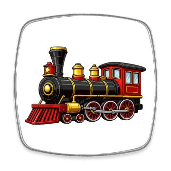 Locomotive - Magnet carré - blanc - Devant