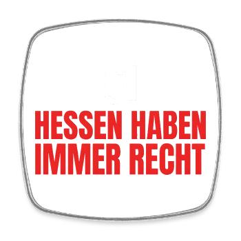 Hessen Haben Immer Recht – rotes Layout - Viereckiger Kühlschrankmagnet - Weiß - Vorne