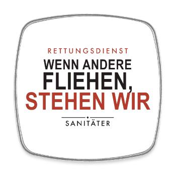 Rettungsdienst Mut am Einsatz - Viereckiger Kühlschrankmagnet - Weiß - Vorne