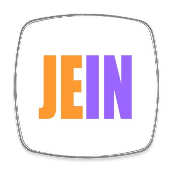 jein - Magnet carré - blanc - Devant